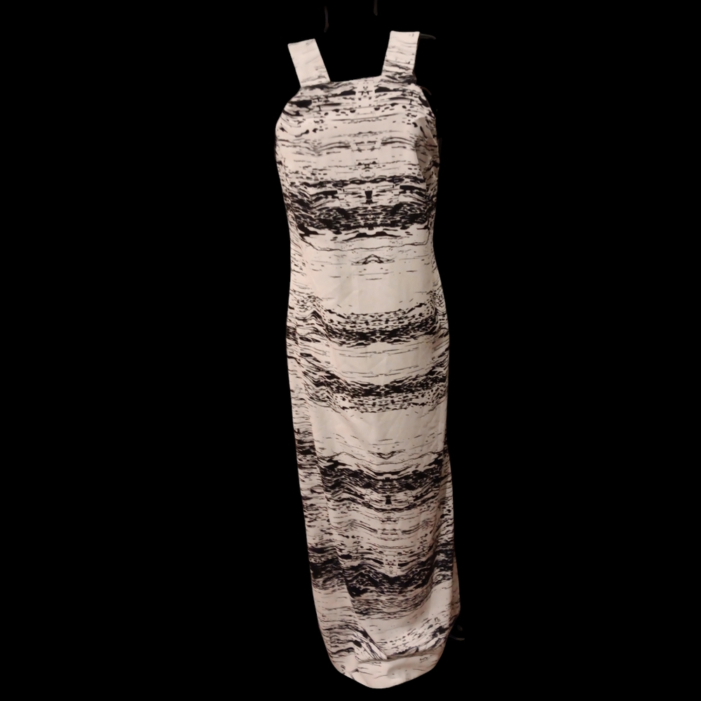 Ws Maxi black & white double side slid cross back dress